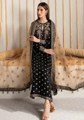 Baroque Embroidered Velvet 3piece suit - KP2020
